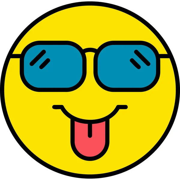 Smile Glasses Web Icon Illustration — Stock Vector