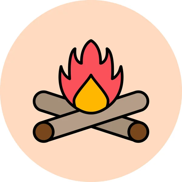 Vektorová Ilustrace Ikony Campfire — Stockový vektor