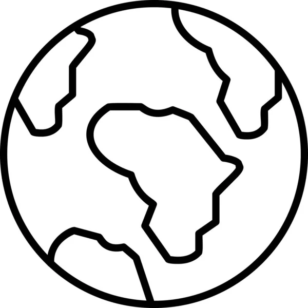 Illustration Simple Icône Globe Carte Monde — Image vectorielle