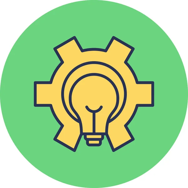 Bulb Light Cog Setting Icon Illustration — Stock Vector