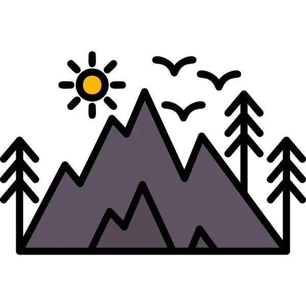 Montaña Icono Web Ilustración Simple — Vector de stock