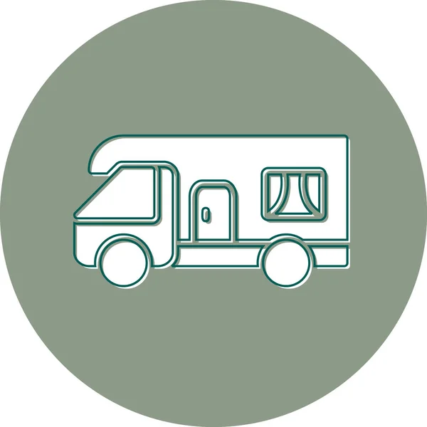 Caravana Reboque Web Ícone Ilustração Simples — Vetor de Stock