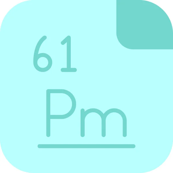 Eenvoudig Icoon Van Promethium Illustratie Mendeleev Periodiek Systeem Van Elementen — Stockvector