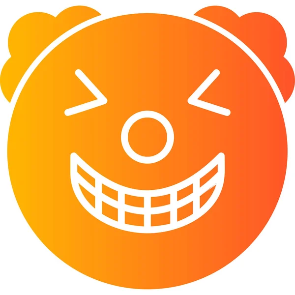 Joker Faccia Emoticon Icona Illustrazione Vettoriale — Vettoriale Stock