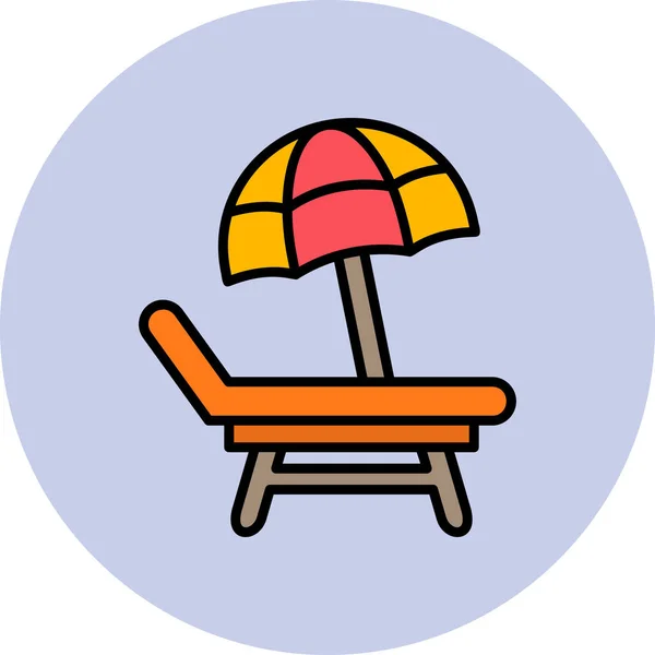 Beach Chair Icon Trendy Flat Style Isolated Background — Stock Vector