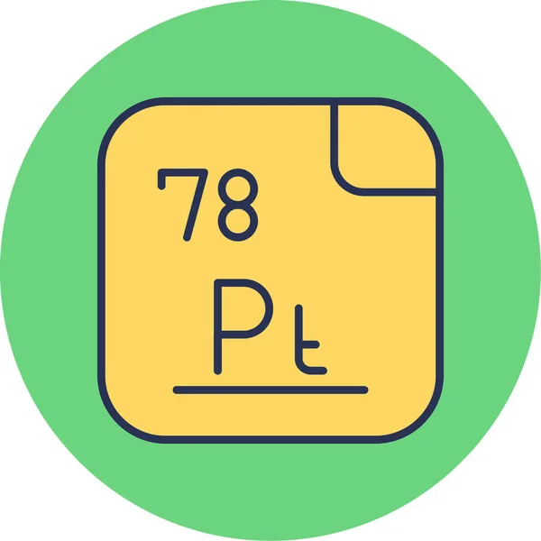 Platino Mendeleev Icona Tavola Periodica — Vettoriale Stock