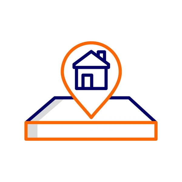 House Location Navigation Pin Web Icon Simple Illustration — Vetor de Stock