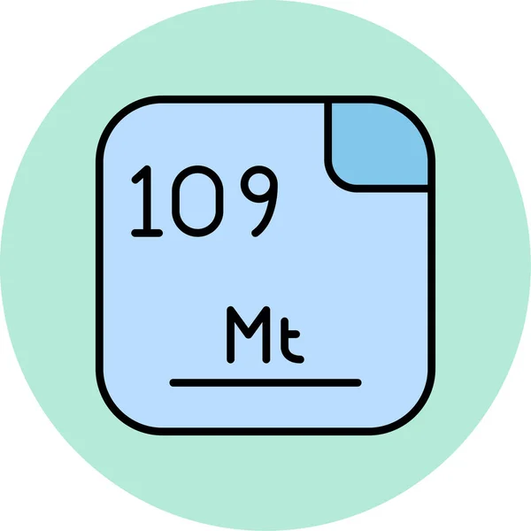 Meitnerium Pierwiastek Chemiczny Ilustracja Web Simple — Wektor stockowy