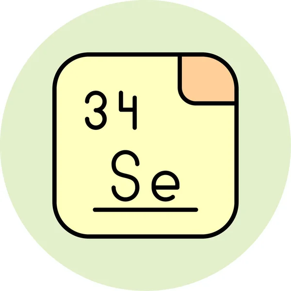 셀레늄은 34를가진 원소이다 금속이 금속성 물질로 간주되는 경우가 드물다 아이콘 — 스톡 벡터