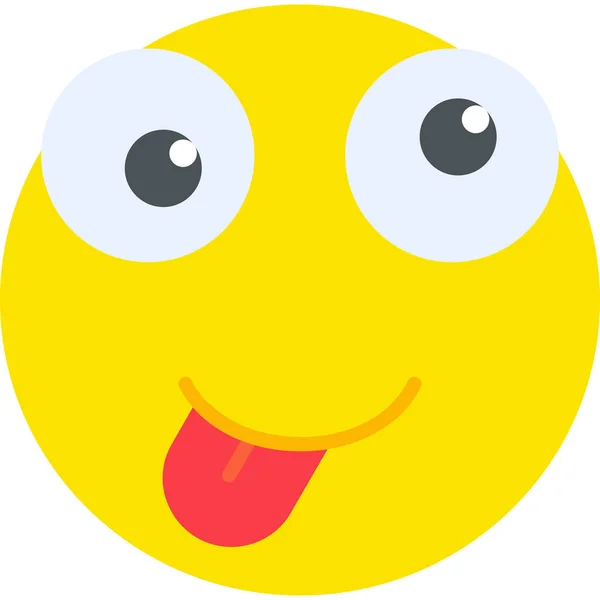 Faccia Emoticon Vettoriale Illustrazione Emoji Pazzo Avatar Emozione — Vettoriale Stock