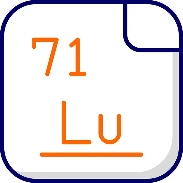 Lutetium Chemický Prvek Symbolem Atomovým Číslem71 Jedná Stříbřitě Bílý Kov — Stockový vektor