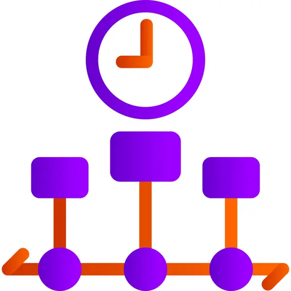 Timing Web Icoon Eenvoudig Ontwerp — Stockvector