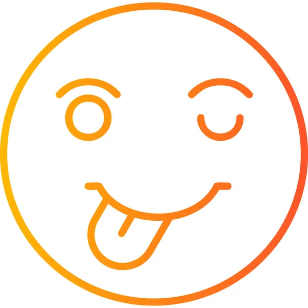 Sorria Emoji Com Língua Lamber Boca — Vetor de Stock