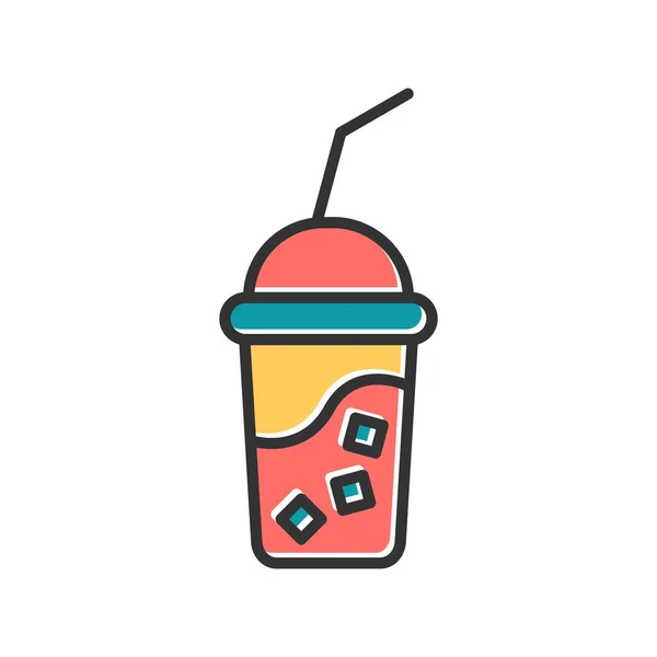 Fresh Juice Vector Color Line Icon — Stock Vector