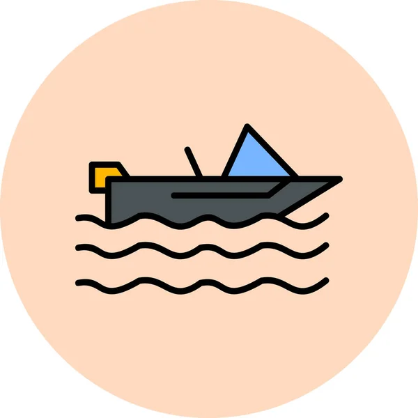 Icône Bateau Moteur Illustration Design Moderne — Image vectorielle