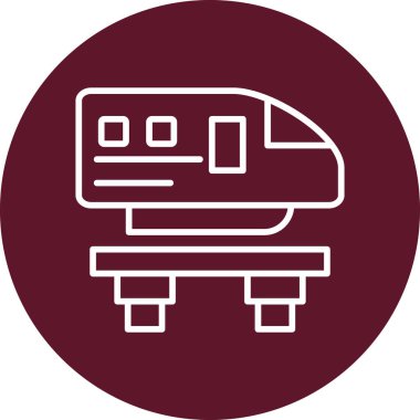 illustration of modern Subway train on railroad