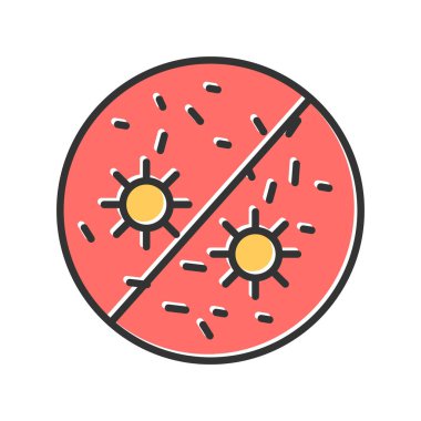 Virüs ikon vektörü. Düz çizim. 10 saniye.