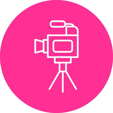 video camera icon vector isolated on white background for your web and mobile app design, film sign, logo