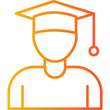 Mezun. Web simgesi basit illüstrasyon