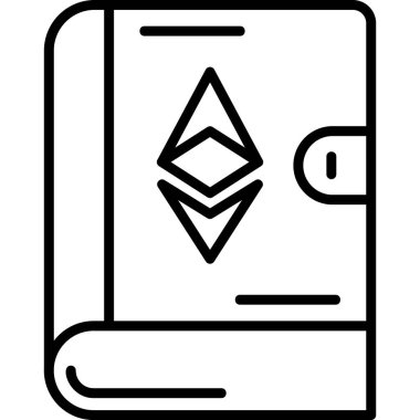 Ethereum kitabı, simge, modern tasarım illüstrasyonu
