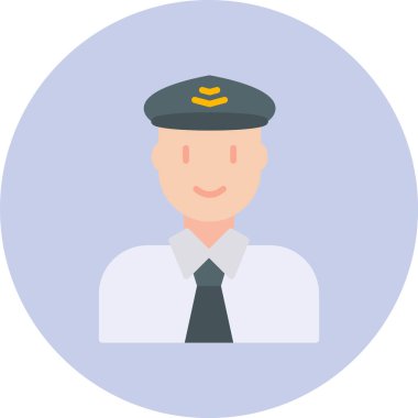 Pilot adam avatar illüstrasyonu, havacılık mesleği 