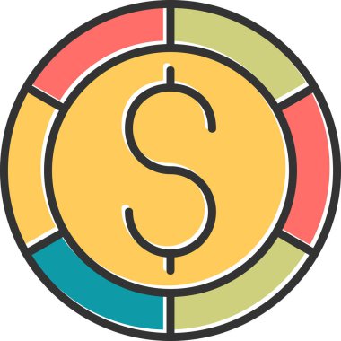 Dolar. Web simgesi basit illüstrasyon