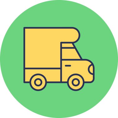 dağıtım kamyonu ikonu vektör çizimi tasarımı