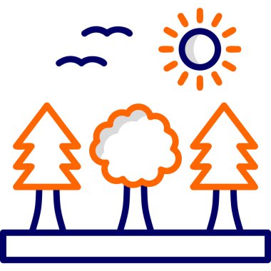 Orman Ağı ikon vektör illüstrasyonundaki ağaçlar