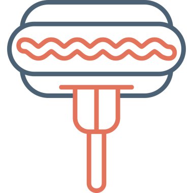 Gıda ikonunun vektör illüstrasyonu. Hot Dog