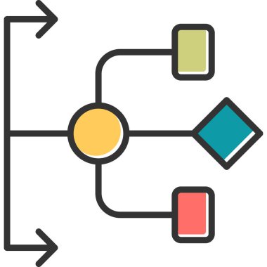 Akış çizelgesi simgesi, modern tasarım illüstrasyonu