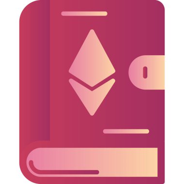 Ethereum kitabı, simge, modern tasarım illüstrasyonu
