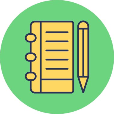 Not defteri web simgesi, vektör çizim