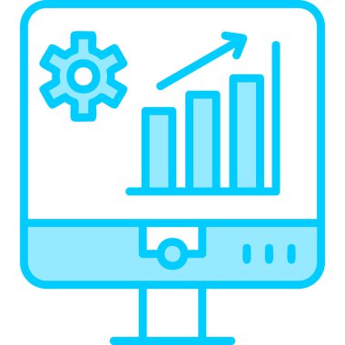 Çizelge ve pazar analizi, yönetim grafiği. Basit web illüstrasyonu