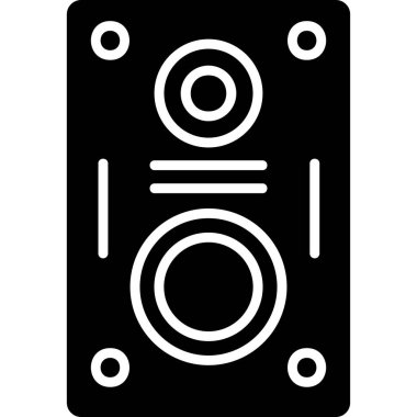 Müziği. Web simgesi basit bir illüstrasyon. Konuşmacı 