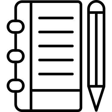Not defteri web simgesi, vektör çizim