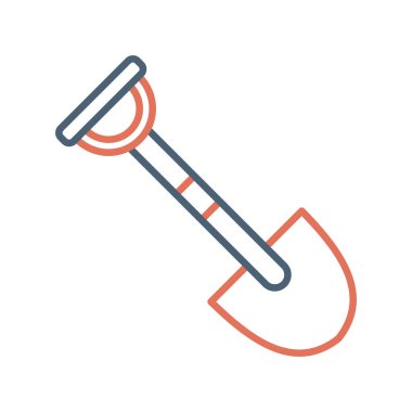 Kürek ikon vektörü. İnce çizgi işareti. İzole edilmiş kontür sembolü gösterimi