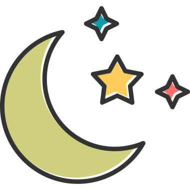 Ay. Web simgesi basit illüstrasyon