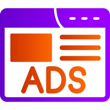 Reklam web simgesi basit illüstrasyon