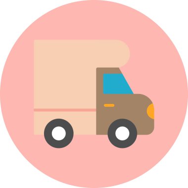 dağıtım kamyonu simgesi, vektör illüstrasyonu