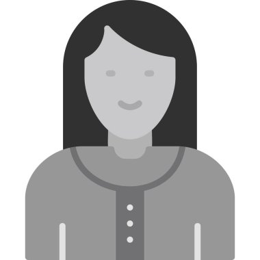 Kadın. Web simgesi basit illüstrasyon 