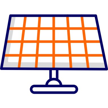 Beyaz arkaplanda güneş paneli simgesi