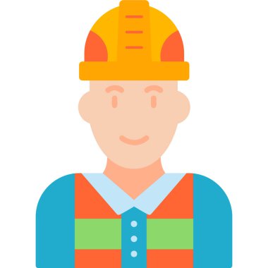 İnşaat işçisi simgesi vektör illüstrasyonu