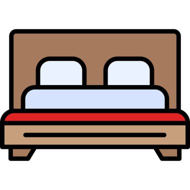 Yatağa. Web simgesi basit illüstrasyon