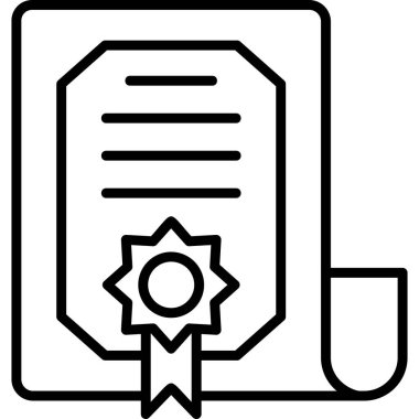 Sertifika. Web simgesi basit tasarım 