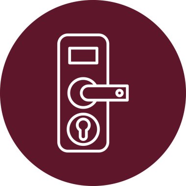 Kapı kilidi simgesi. vektör illüstrasyonu