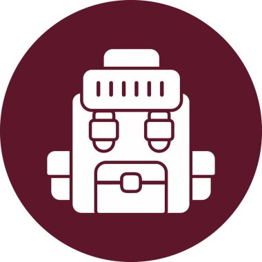 Sırt çantası. Web simgesi vektör illüstrasyonu