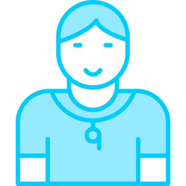 Jimnastik eğitmeni modern simge, vektör illüstrasyonu