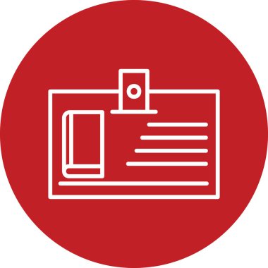 Kimlik Kütüphane Kartı, kişisel ve ticari kullanım için basit illüstrasyon simgesi 