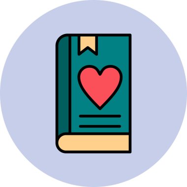 Aşk kitabı ikonu, modern tasarım illüstrasyonu