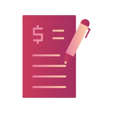 Belge simgesinin düz dizaynının vektör illüstrasyonu